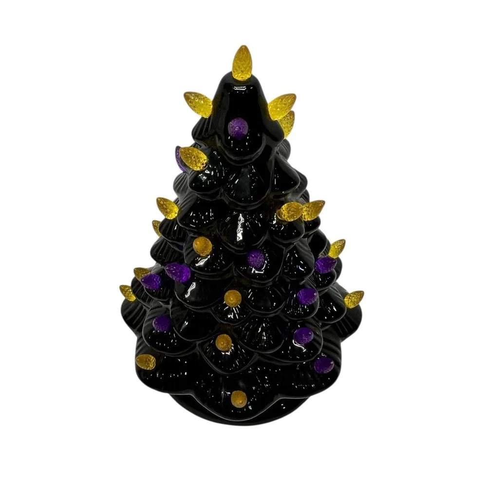 Halloween Ceramic Tree Haunted Black 9.5
